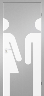 Дверь Капель Гладкая ПГ WC (серая)